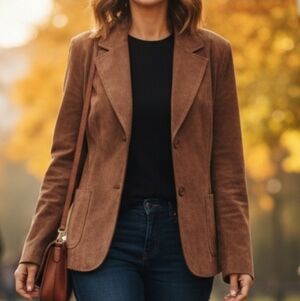 Leonardo Canada L Old Money Western 90s Contemporary Brown Leather Suede Jacket